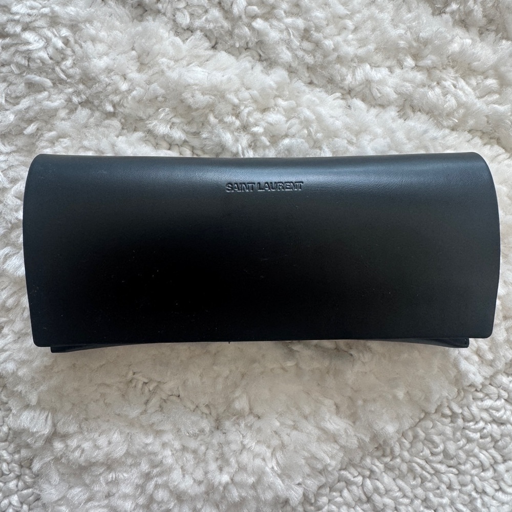 Saint Laurent Gold and Black Cat-Eye Sunglasses - Picture 7 of 9